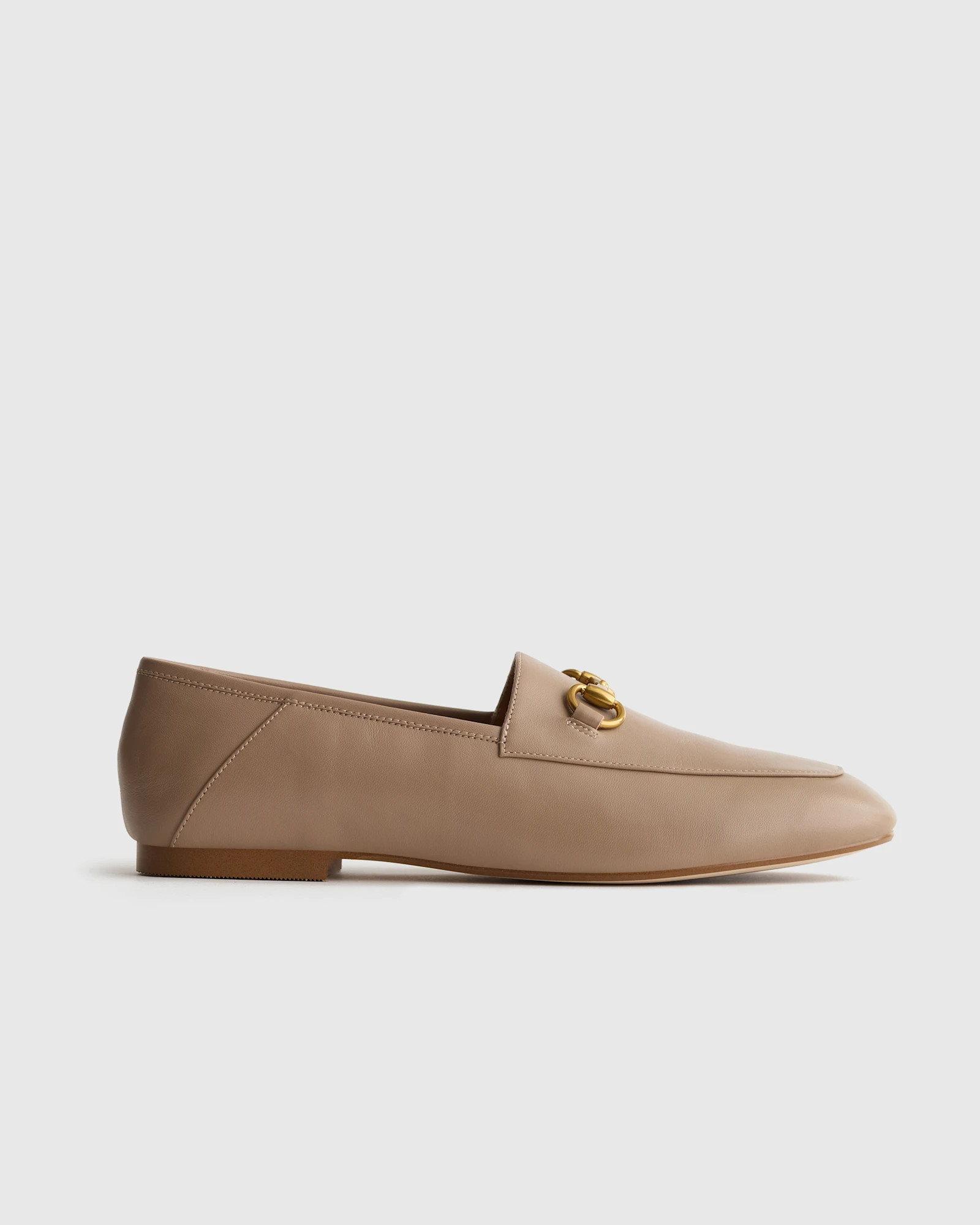 Quince | Women's Italian Leather Horsebit Loafer in Bone, Size 6 | Quince
