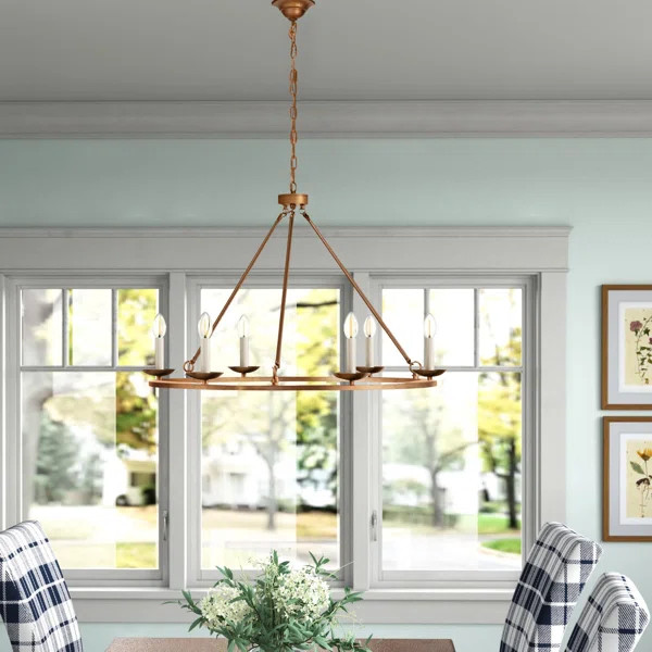 Pickensville 6 - Light Dimmable Wagon Wheel Chandelier | Wayfair North America