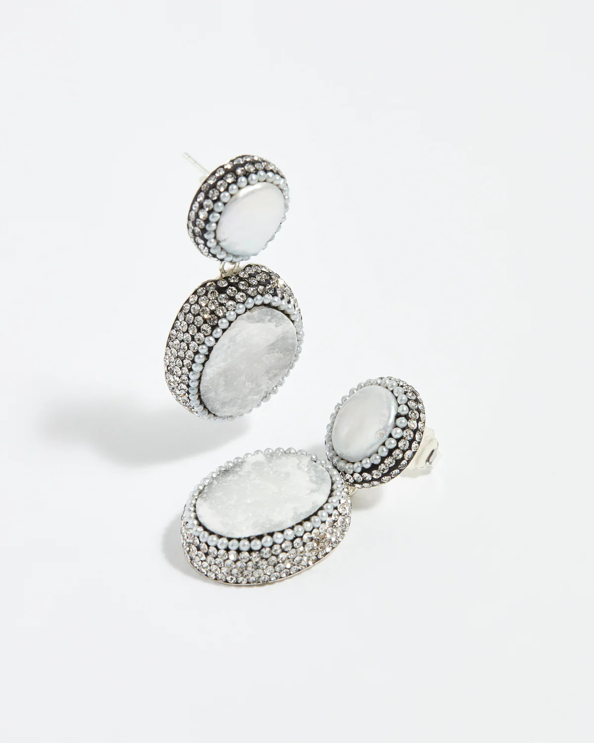 White Chalcedony Earrings | Soru Jewellery