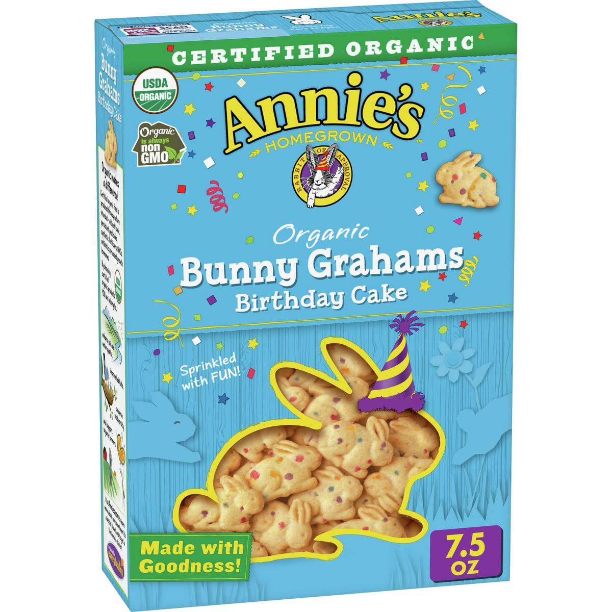 Annie's Organic Birthday Cake Bunny Grahams Baked Snacks - 7.5oz | Target
