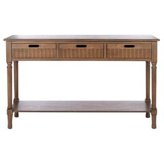 SAFAVIEH Landers Brown 3-Drawer Console Table CNS5711C - The Home Depot | The Home Depot