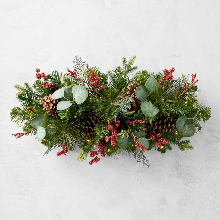 Tis the Season Pre-Lit Faux Centerpiece | Williams-Sonoma