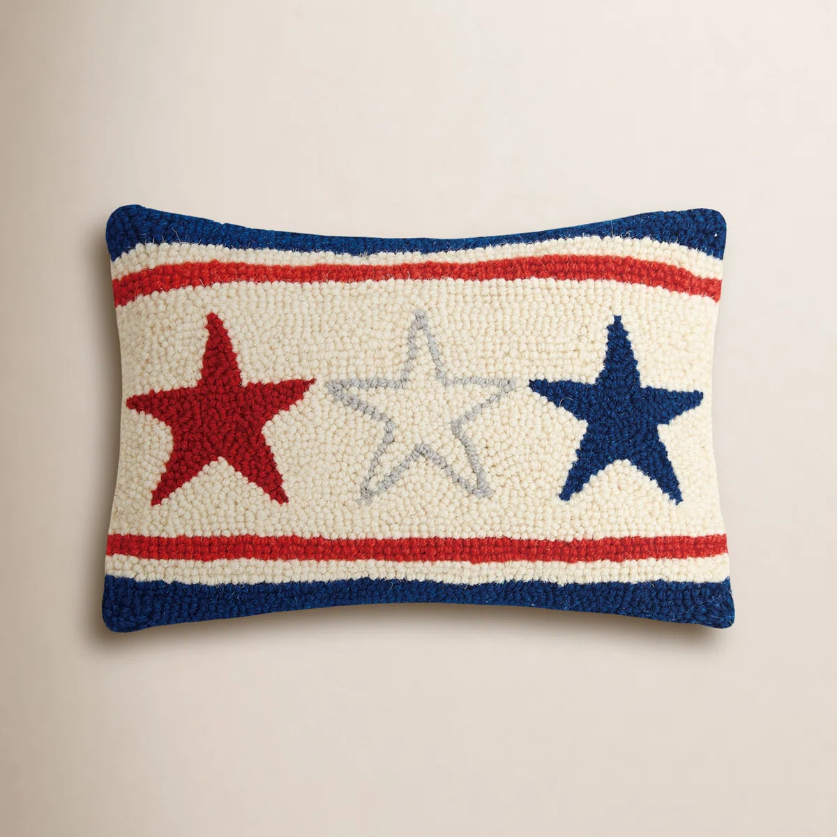 Americana Stars Petite-Size Wool Hook Pillow | Wayfair North America