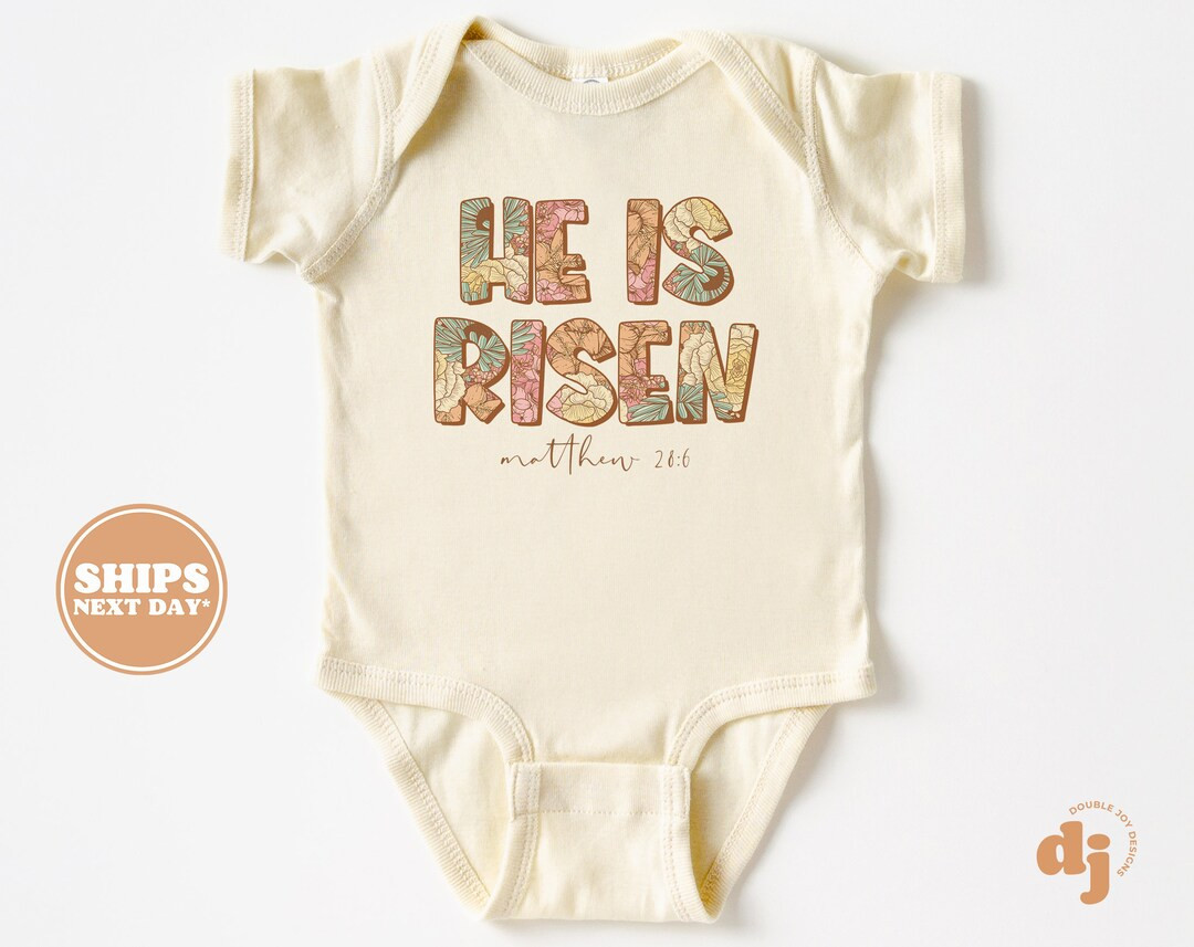 Baby Onesie® - He is Risen Matthew 28:6 Christian Kids Shirts & Bodysuit - Easter Shirts for Bab... | Etsy (US)