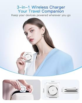 Charging Station for Apple Multiple Devices - 3 in 1 Foldable Magnetic Wireless Charger Dock - Tr... | Amazon (US)