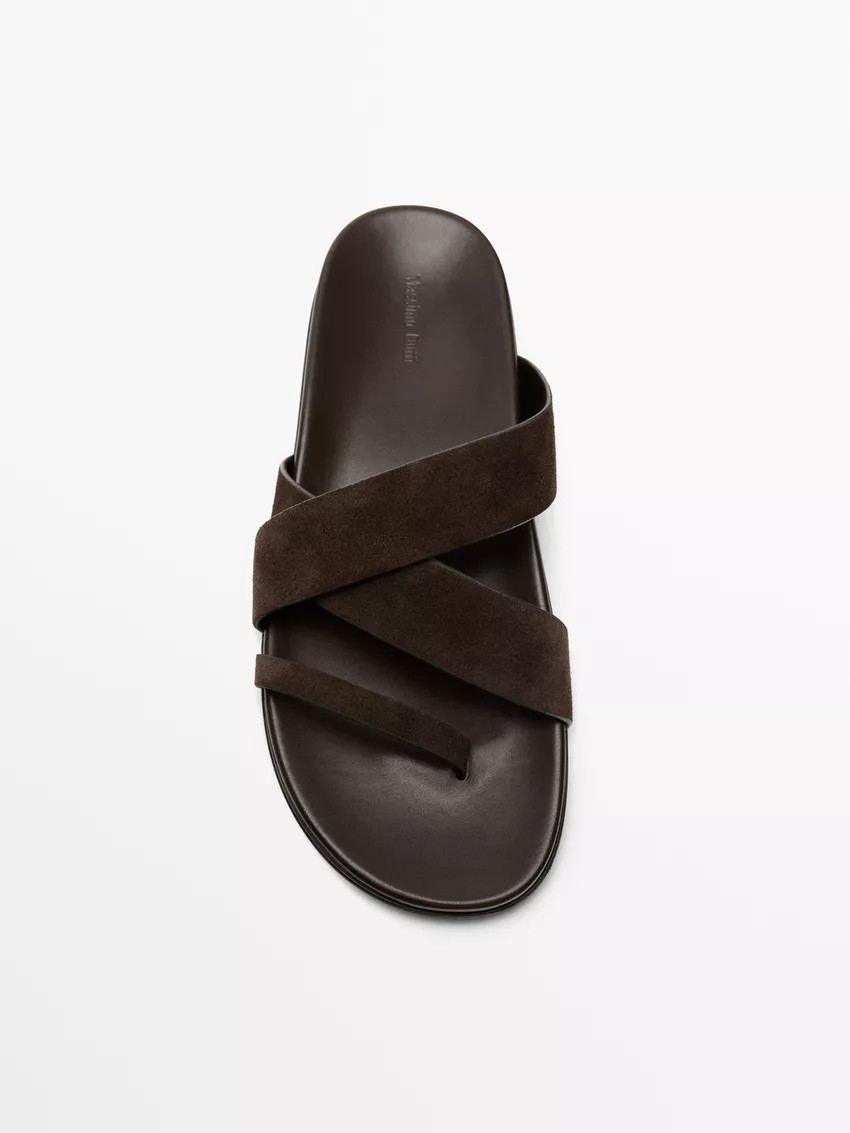 Leather strap sandals | Massimo Dutti US