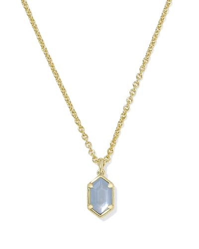 Kendra Scott Hallie Short Pendant Necklace, Gold-Plated Brass, Sky Blue Mother Of Pearl, Fashion Jewelry for Women | Amazon (US)