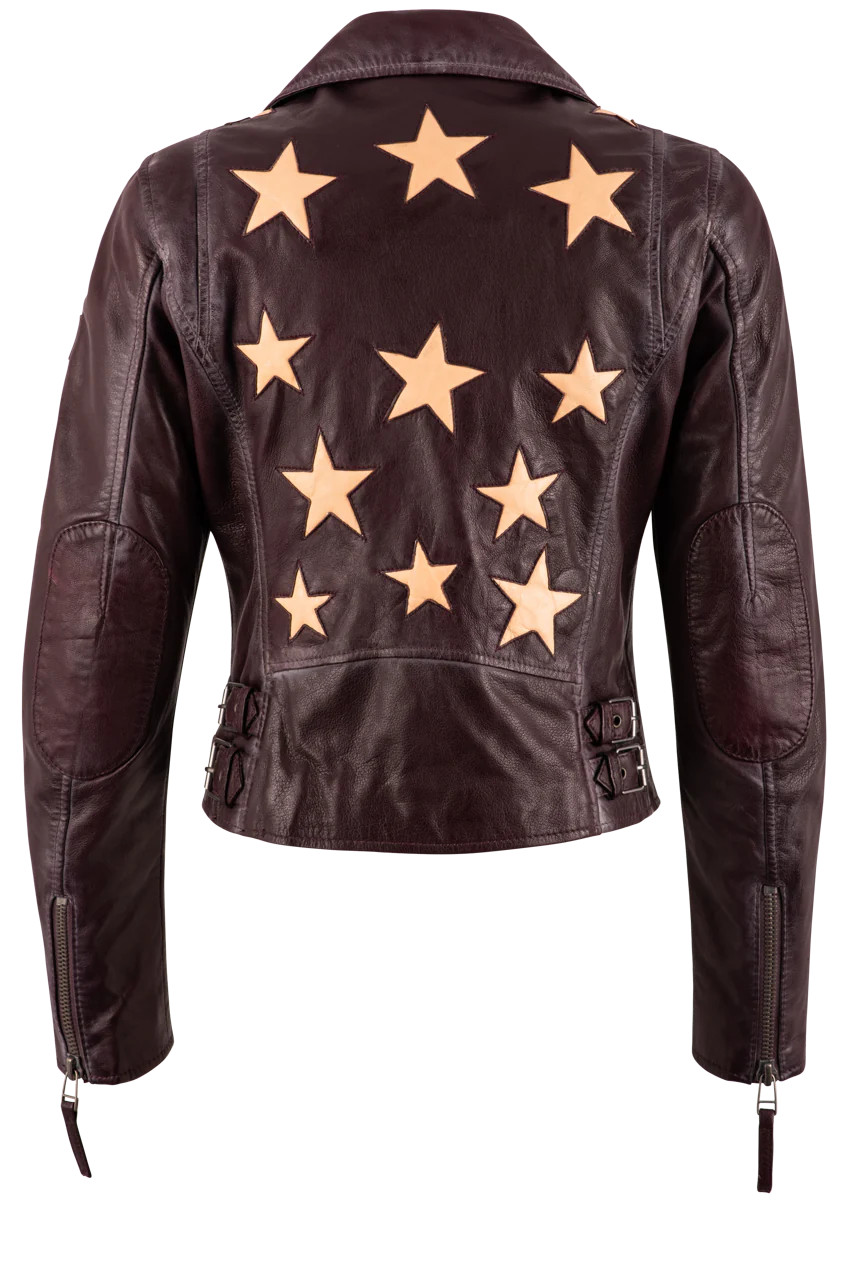 Mauritius Christy Dark Cherry Lamb Leather Western Jacket | Pinto Ranch | Pinto Ranch