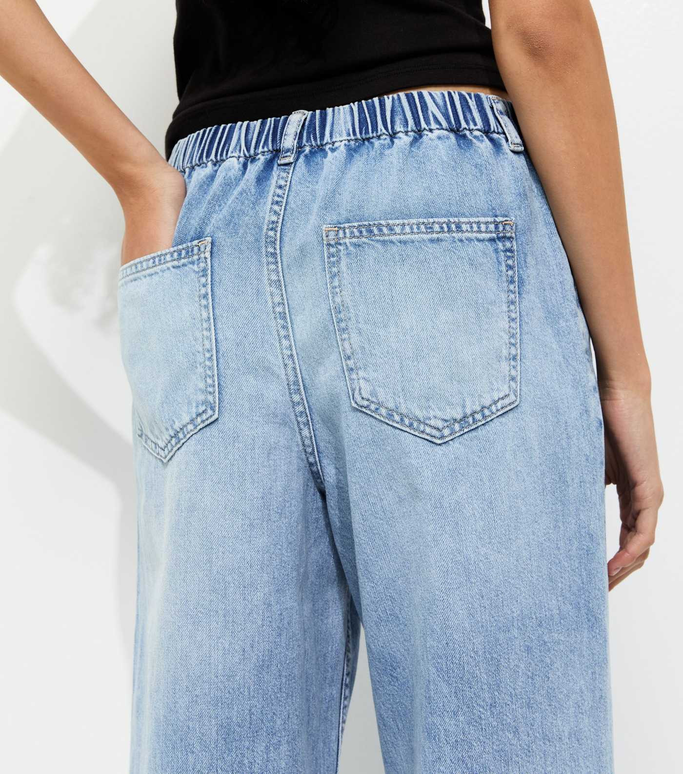 Mid Blue Tie Waist Wide Leg Jeans | New Look | New Look (UK)