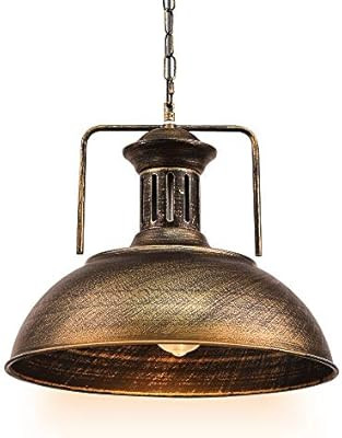 Retro Industrial Pendant Lighting, Vintage Nautical Barn Pendant Light Oil Rubbed Rustic Dome Bow... | Amazon (US)