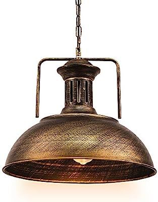 Retro Industrial Pendant Lighting, Vintage Nautical Barn Pendant Light Oil Rubbed Rustic Dome Bow... | Amazon (US)