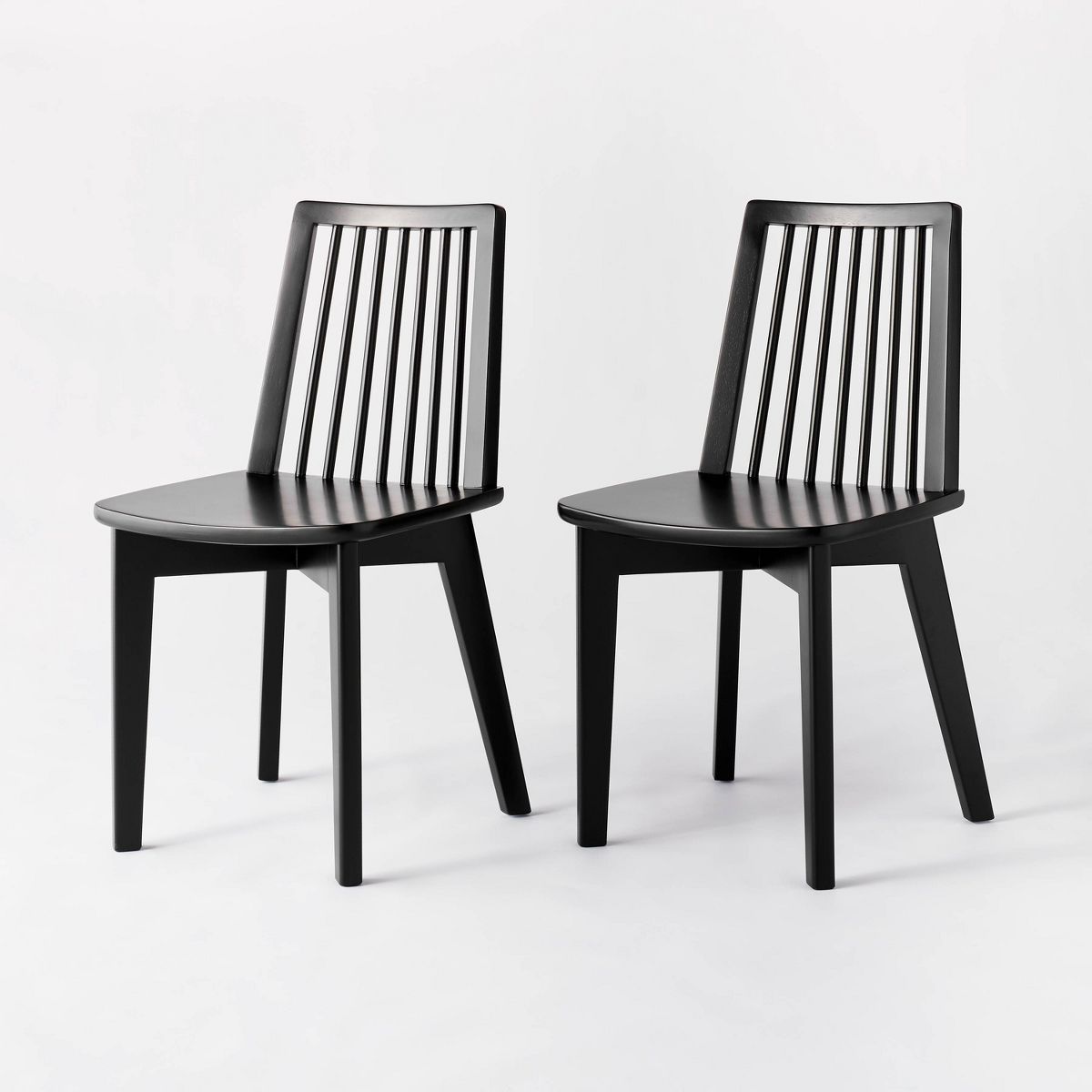 2pk Linden Modified Windsor Wood Dining Chair Black - Threshold™ designed with Studio McGee | Target