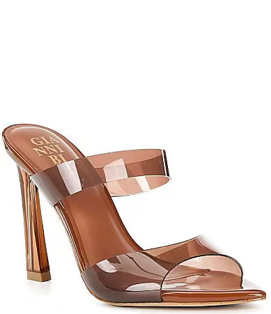Gianni Bini Oshie Clear Banded Patent Pointed Toe Dress Slide Sandals - 9.5 | Dillard's