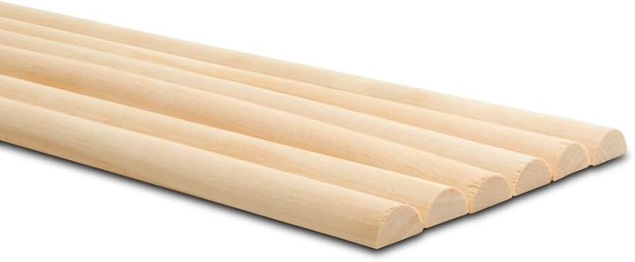 Split Wooden Dowel Rods 36-inch x 5/8-inch, Pack of 10 Unfinished for Slatted Wood Panel Crafts &... | Amazon (US)