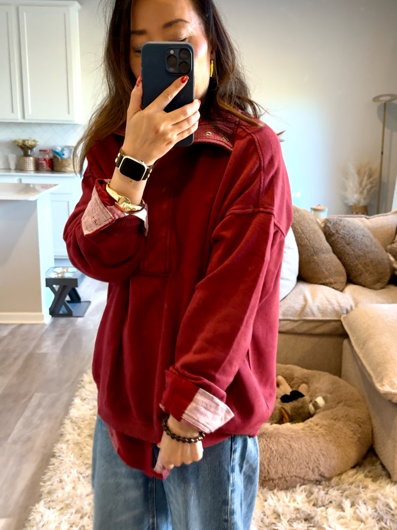Fall outfit! 

Pullover sweatshirt TTS XS
Flannel TTS XS 
Jeans sized up one

#LTKOver40 #LTKFallSale #LTKStyleTip
