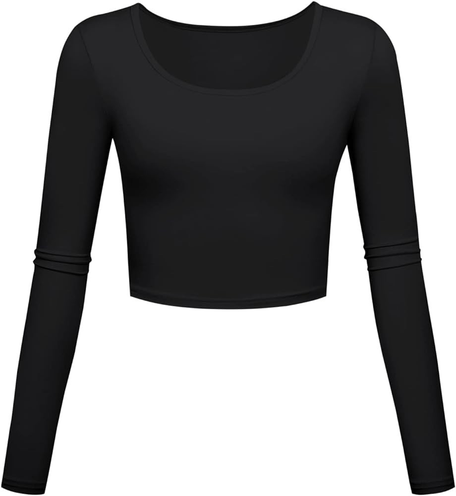 Kindcall Lightweight Basic Crop Tops Slim Fit Long Sleeve Workout Shirts for Women | Amazon (US)