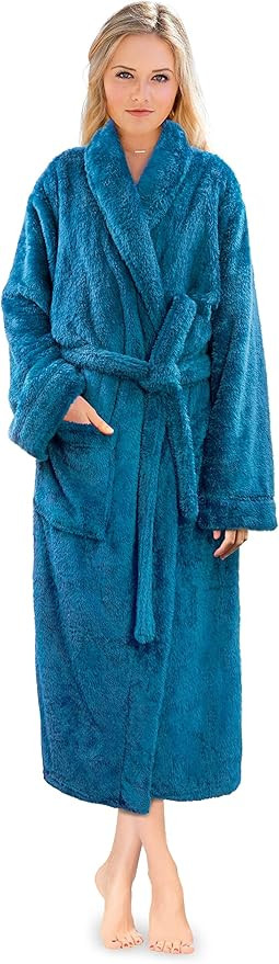 PAVILIA Premium Womens Plush Soft Robe Fluffy, Warm, Fleece Sherpa Shaggy Bathrobe | Amazon (US)