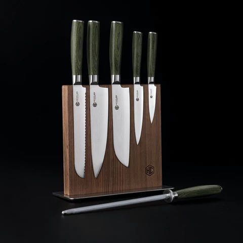 Damascus Steel Knife Set, 7pc | HexClad Cookware (US)