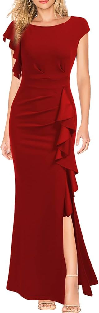 WOOSEA Women's Split Bodycon Mermaid Evening Cocktail Long Dress | Amazon (US)