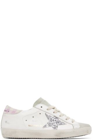 SSENSE Exclusive White & Gray Super-Star Sneakers | SSENSE