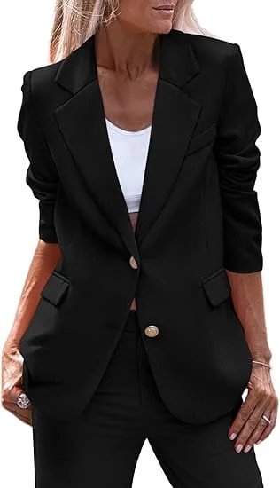 PRETTYGARDEN Women's Spring Fall Business Casual Blazers Long Sleeve Notch Lapel Trendy Work Offi... | Walmart (US)