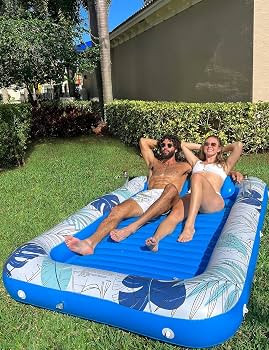 Pool Floats Adult - Inflatable Pool Built-in Cup Holders - Tanning Pool Water Filled - Suntan Tub... | Amazon (US)