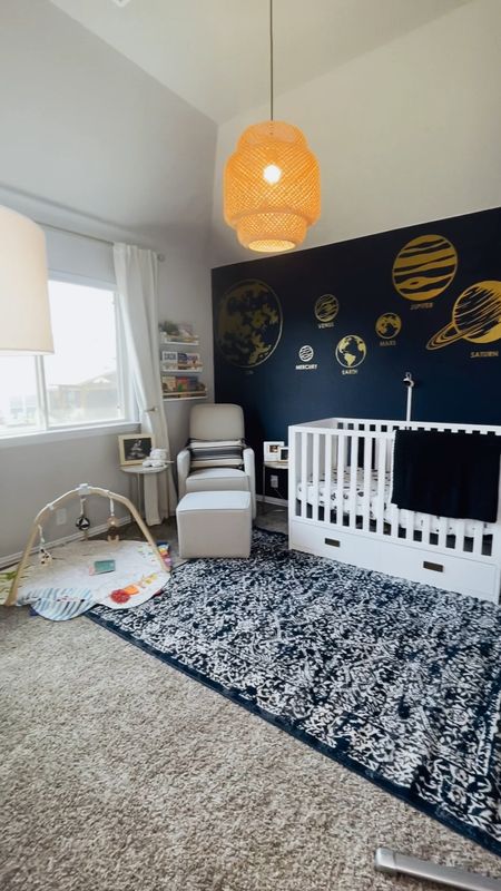 Baby boy nursery reveal outer space themed. Side tables and planter are from HomeGoods, pillow and mirror are from hobby lobby. The rest is linked! 

#LTKbaby #LTKbump #LTKhome