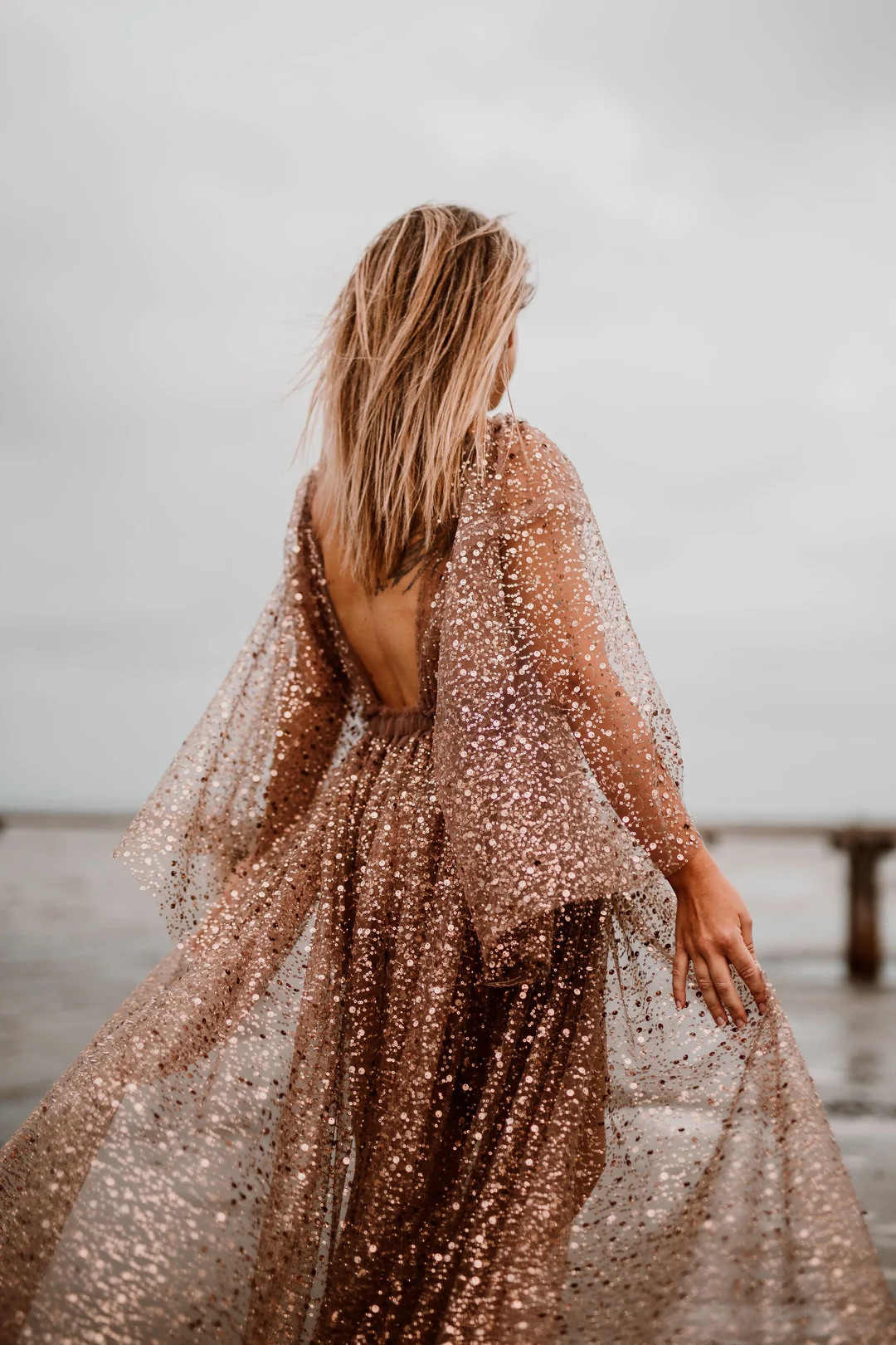 Nicole Women's Boho Dress | Vintage Embellished Tulle Dress for Maternity Photoshoot | Photo Prop... | Etsy (US)