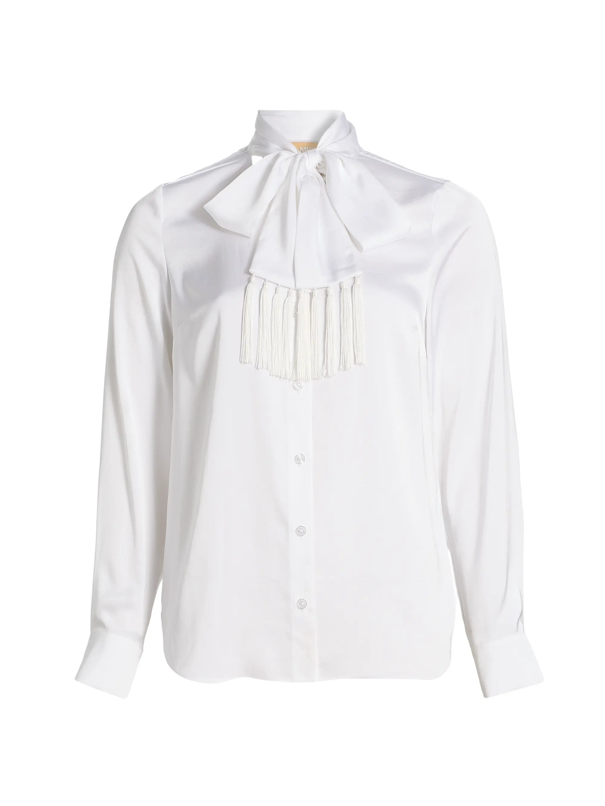 MICHAEL Michael Kors Fringe Bow-Accected Blouse | Saks Fifth Avenue | Saks Fifth Avenue
