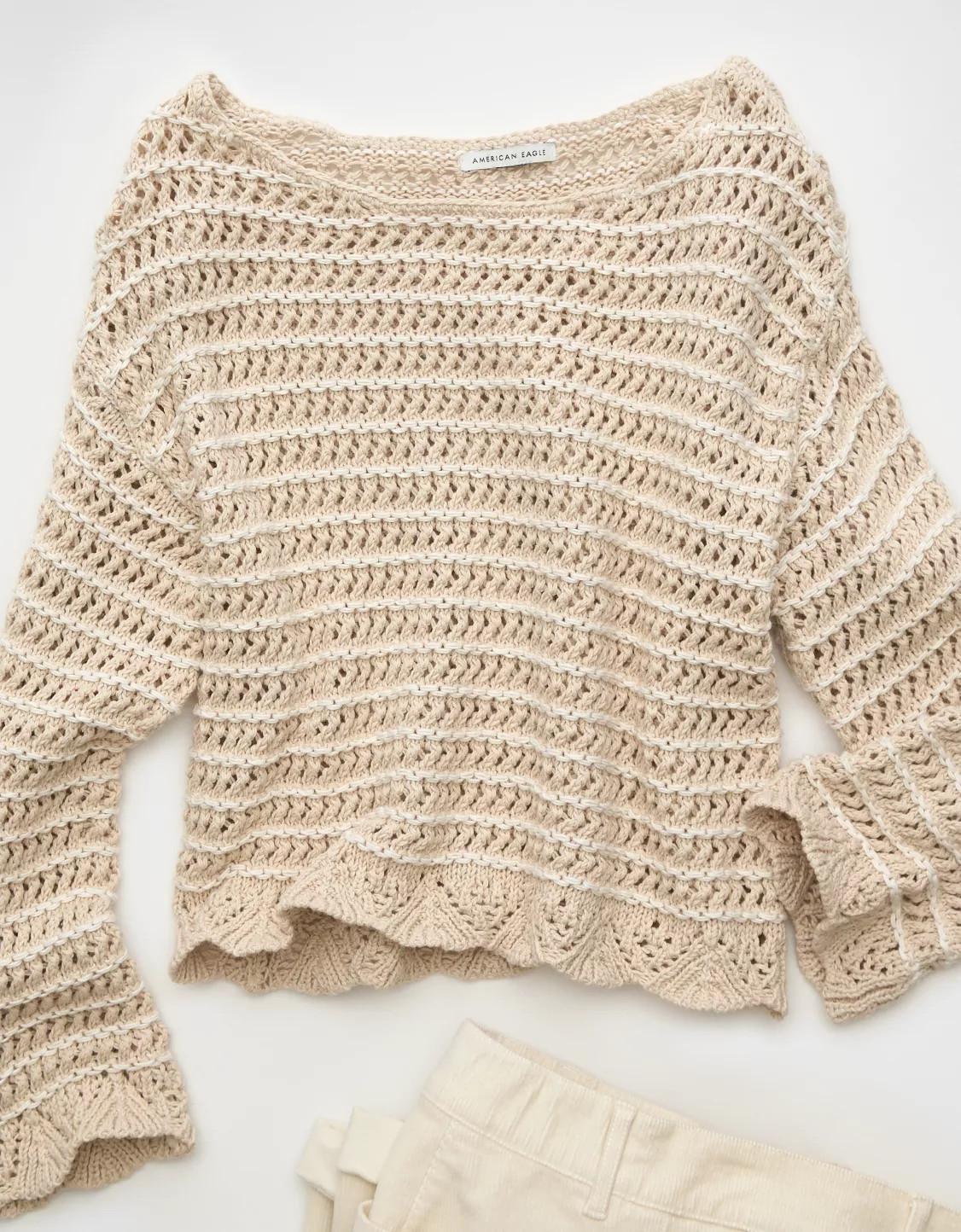 AE Ballet Neck Open Knit Sweater | American Eagle Outfitters (US & CA)