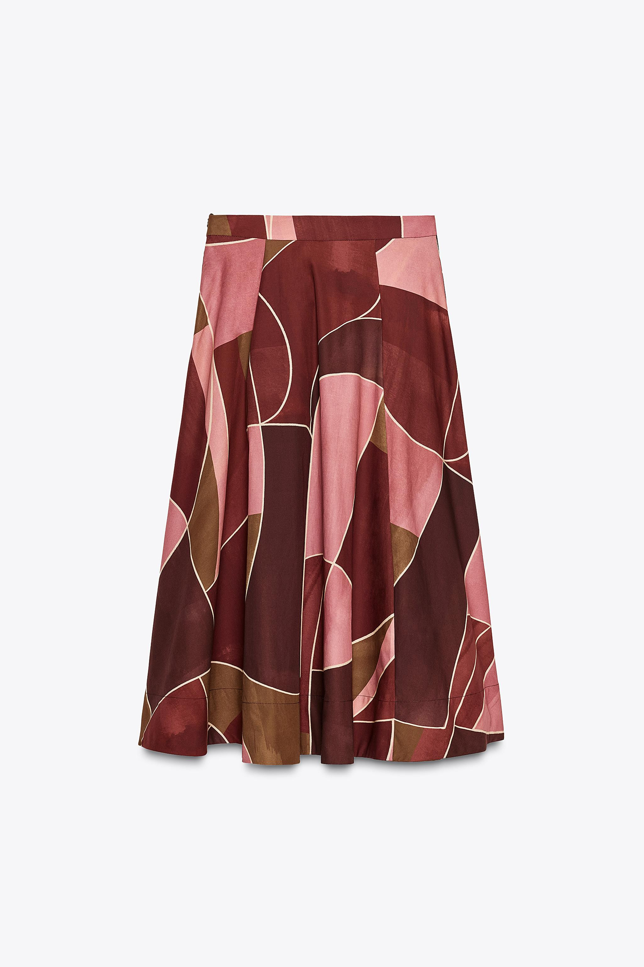 PRINTED MIDI SKIRT ZW COLLECTION | Zara US