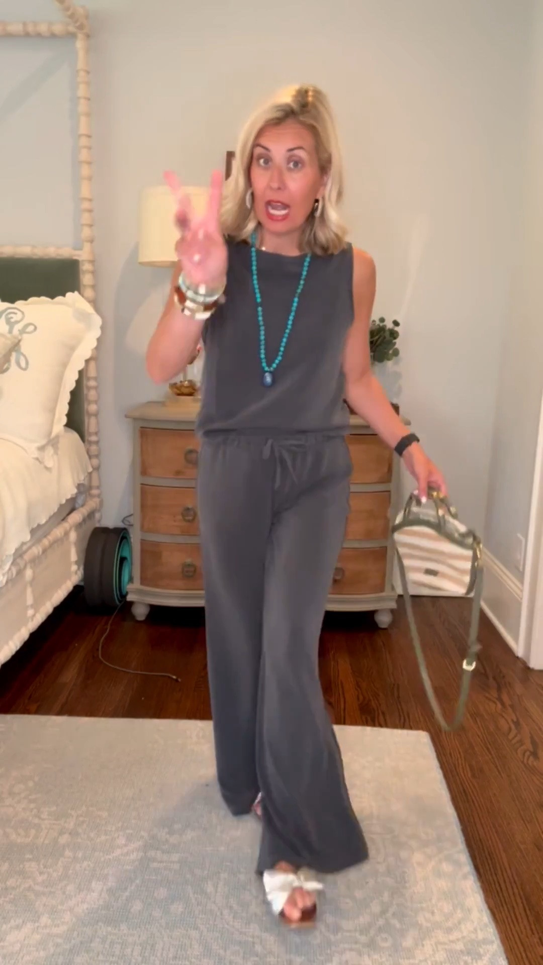 SALE!! Love a neutral look and then add pops of color to accessorize! This new Spanx Air Essentials fabric is literally cloud like. It flows so good and this color has endless possibilities when it comes to styling. 

@spanx #spanxpartner

Sizing:
Tie-Waist Maxi Dress - small
Boatneck Tank - xs
Drawstring Maxi Dress - xs
Button Down - xs
Shorts - small
Wide Leg Pant - small petite

#LTKdayinmylife #LTKmomlife #LTKOver40