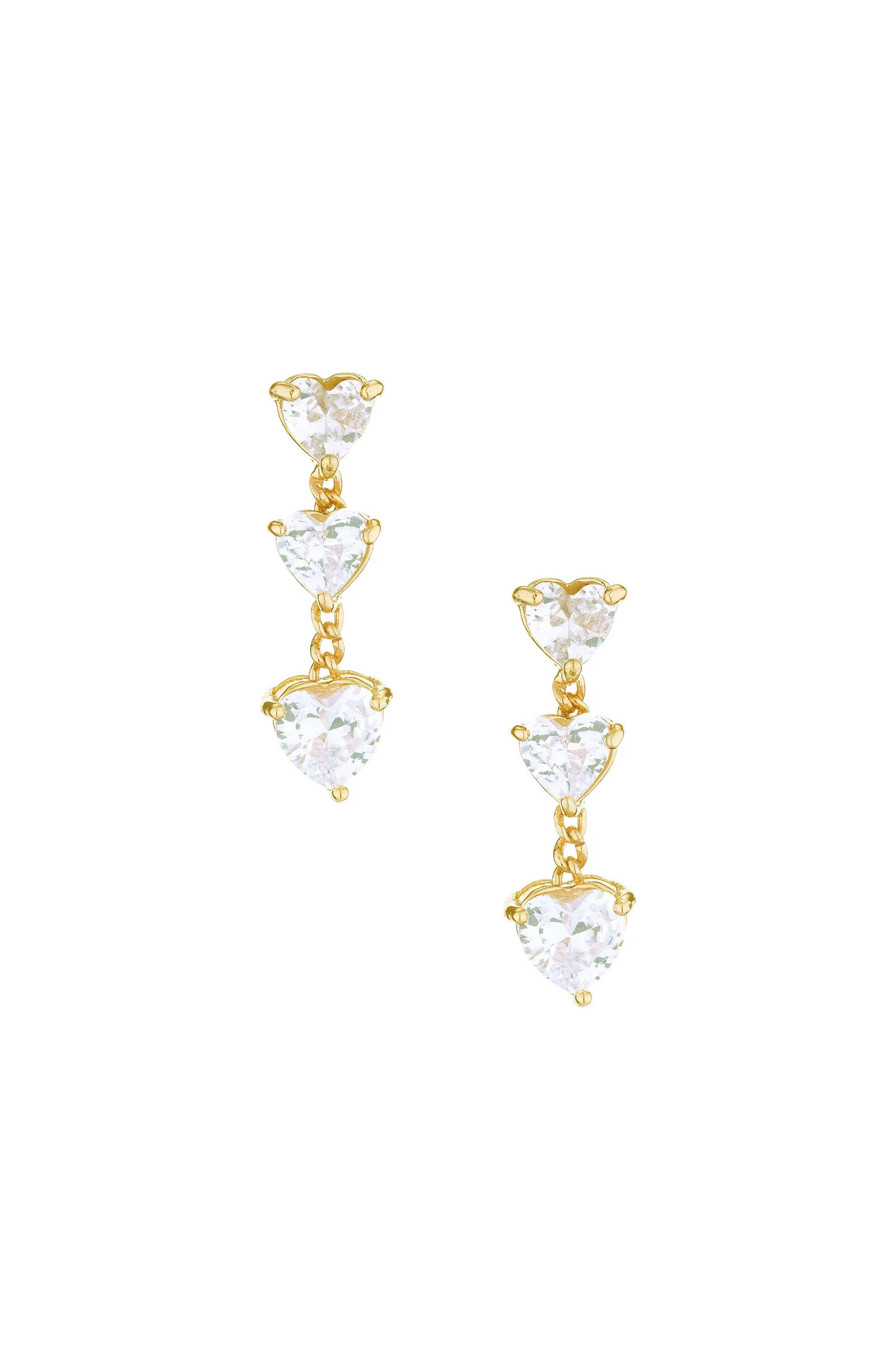 Queen of Hearts Crystal 18k Gold Plated Earrings | Ettika