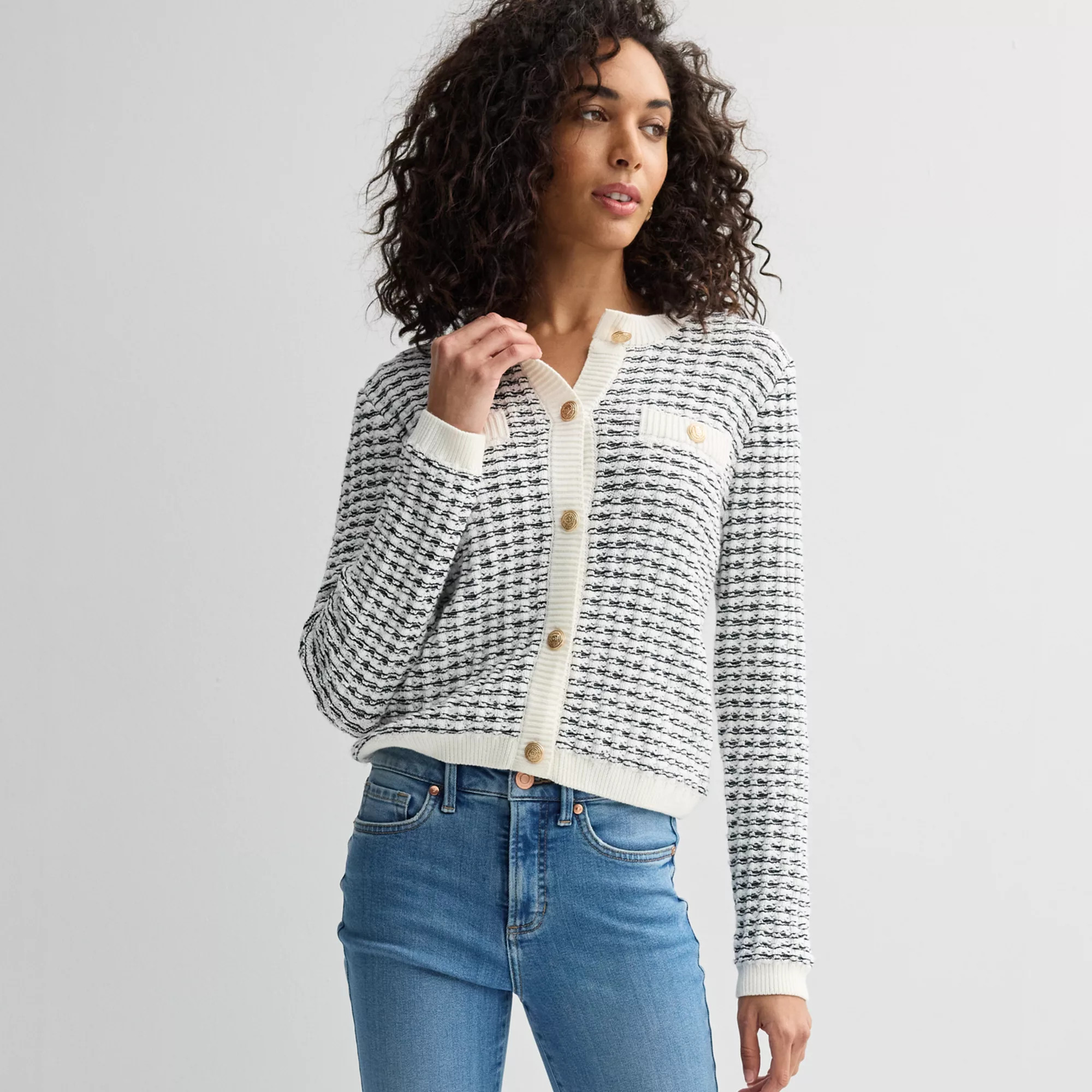 Women's Industry Button Front Sweater Jacket | Kohl's