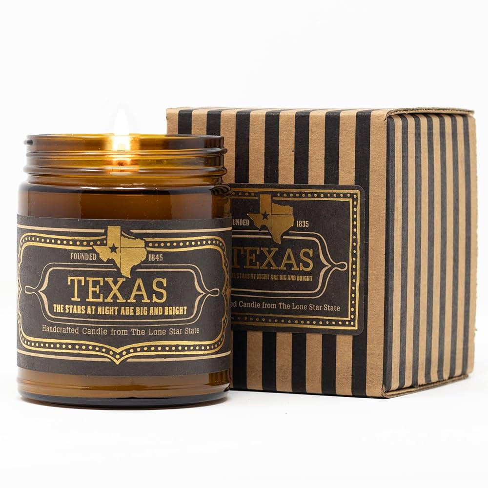 Jackson Vaughn Scented Texas Candle, Texas - Scents of Wild Sage, Vanilla, Campfire - 9oz Jar - 4... | Amazon (US)