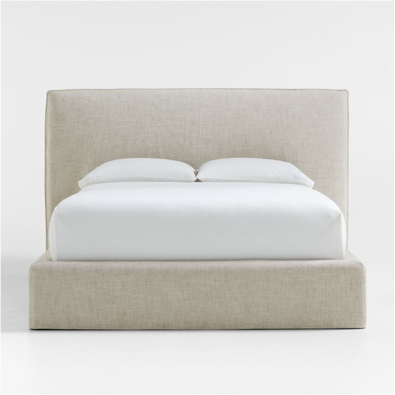Capri Earth Slipcovered Queen Bed + Reviews | Crate & Barrel | Crate & Barrel