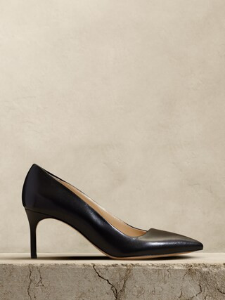 Arden Mid-Heel Leather Pump | Banana Republic (CA)