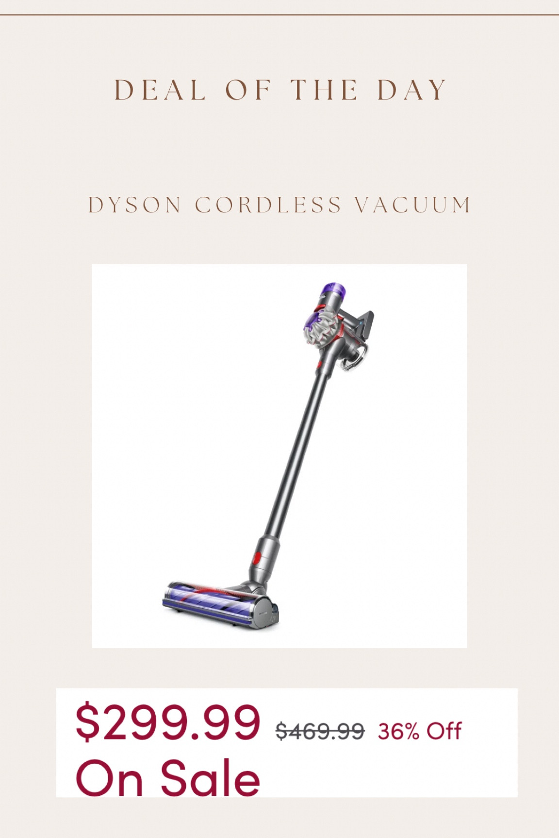 Dyson cordless vacuuum on major sale!!!! Sold on other sites for $469-$529