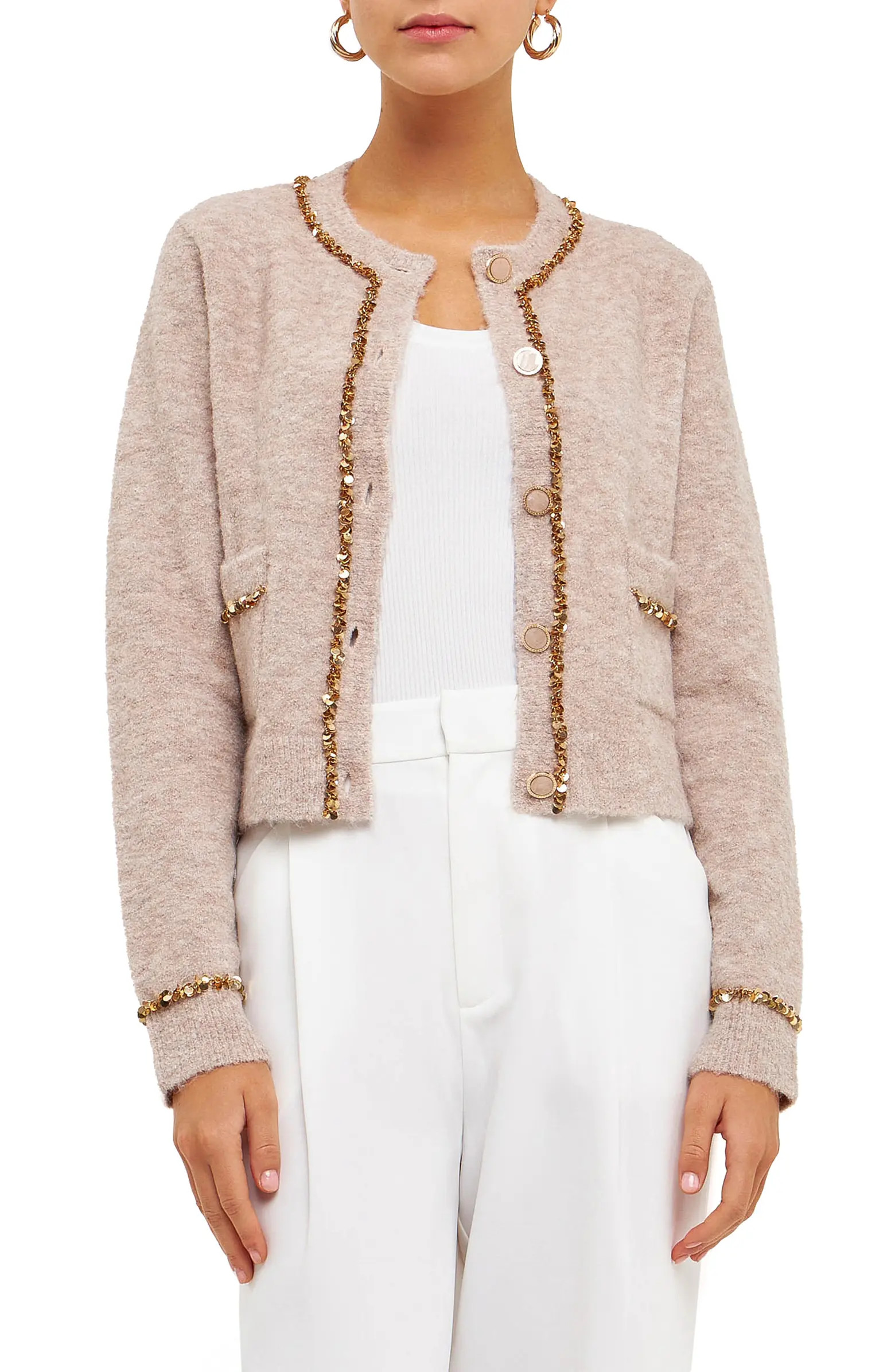 Endless Rose Sequin Trim Cardigan | Nordstrom | Nordstrom