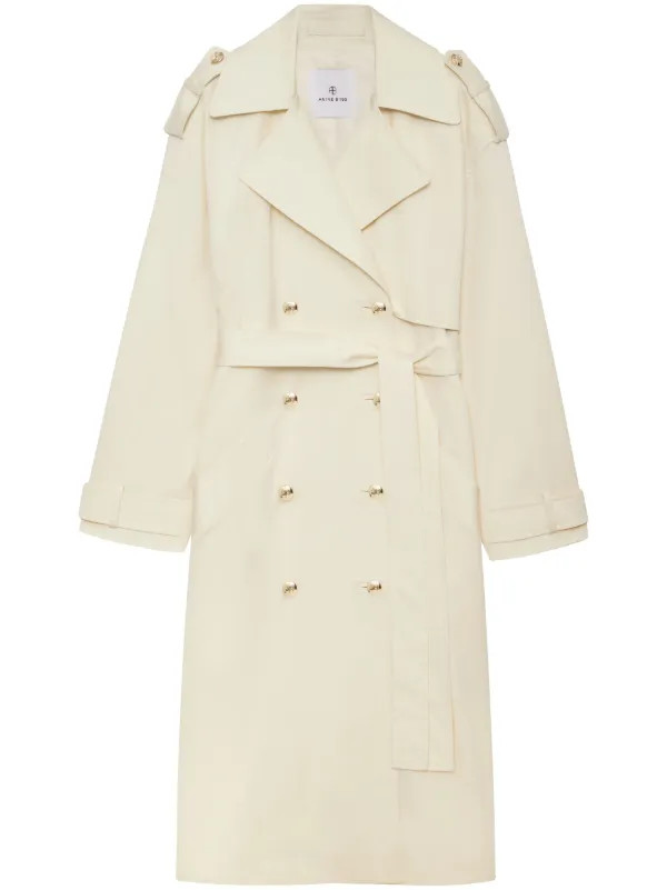 ANINE BING Layton button-detail Oversize Trench | Neutrals | FARFETCH | Farfetch Global