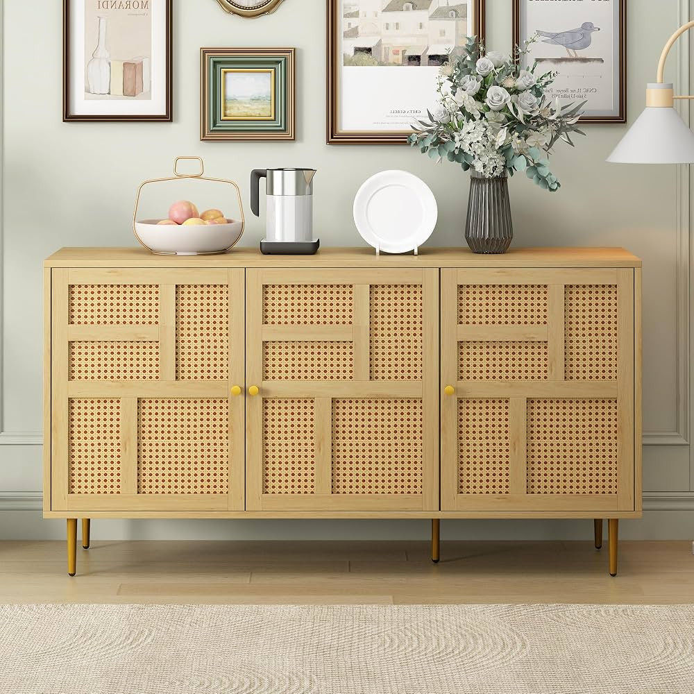 SIYSNKSI Classic Design Large Storage Space Sideboard with Adjustable Shelves and Storage Cabinet... | Amazon (US)