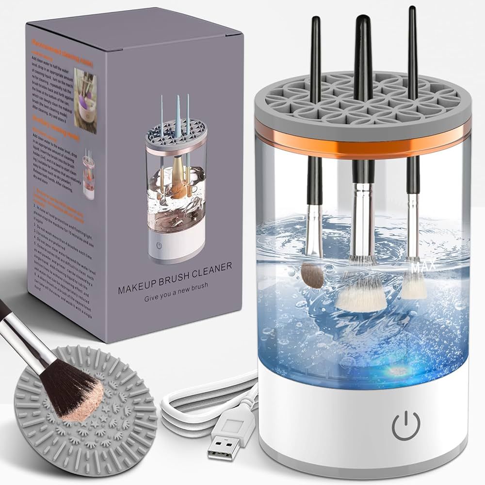Electric Makeup Brush Cleaner, Fast Makeup Brush Cleaner Machine with Makeup Brush Cleaning Mat, ... | Amazon (US)