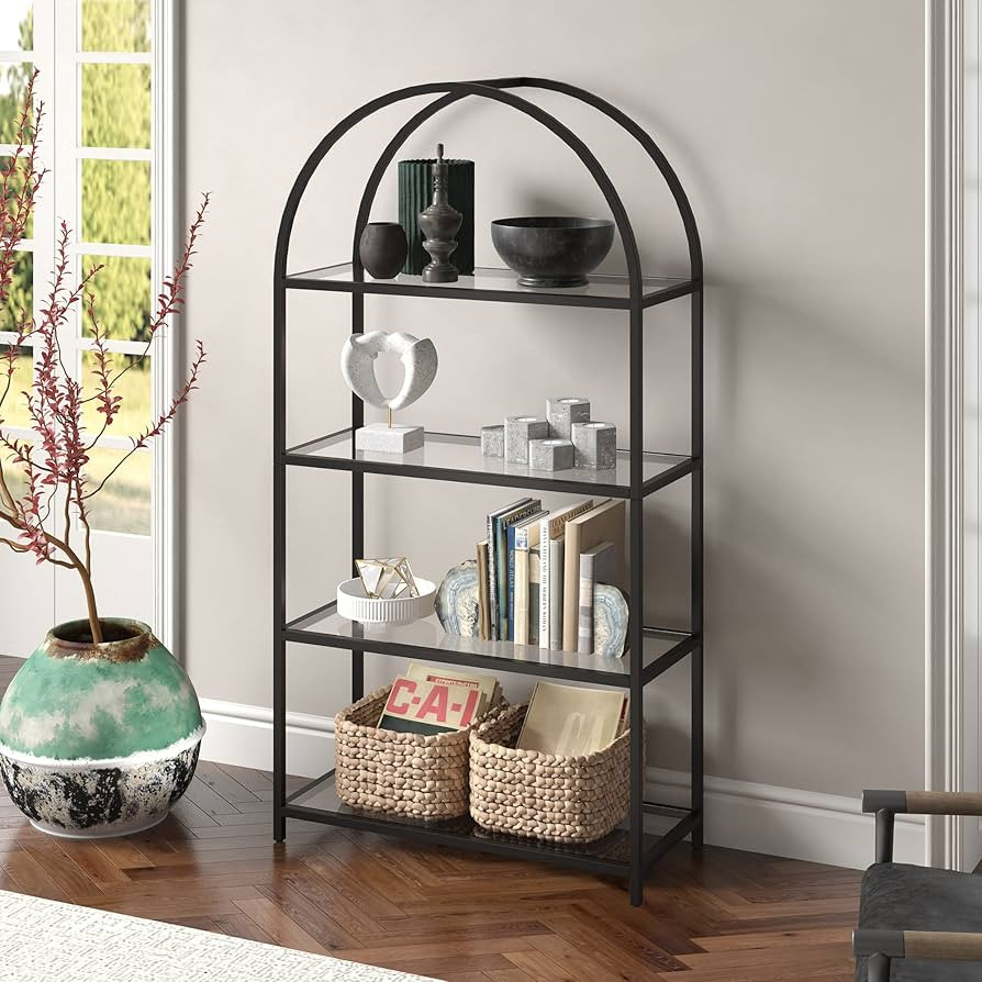 Garrett 62'' Tall Rectangular Bookcase in Blackened Bronze | Amazon (US)