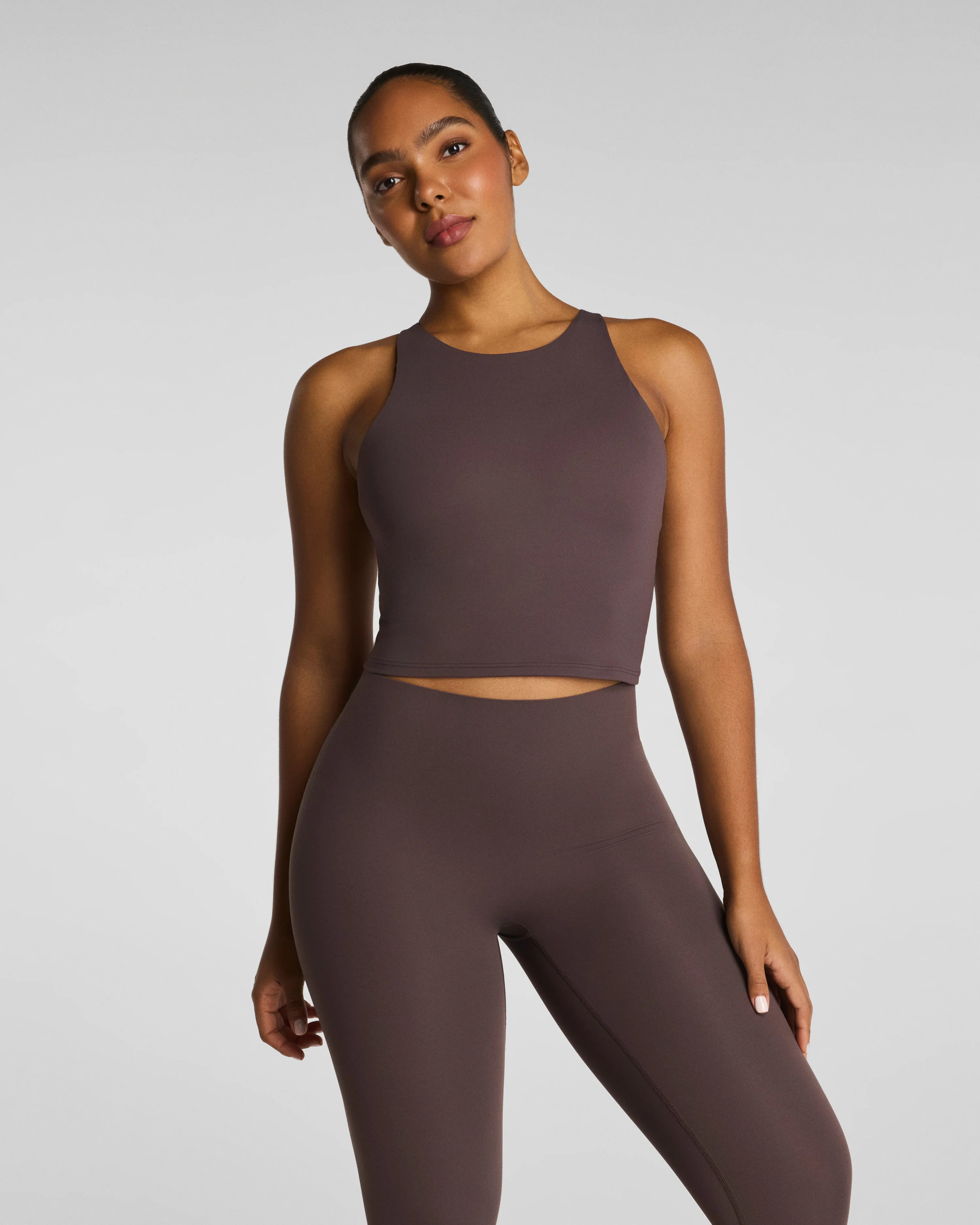 High Neck Cropped Tank with FlexForm Cups | Spanx