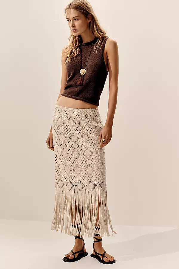 Rivington Crochet Midi Skirt | Anthropologie (US)