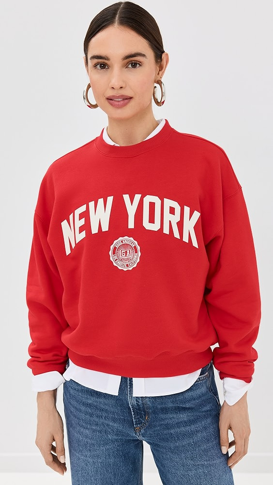 Good American Brushed Fleece Crew Sweatshirt  New York | Shopbop | Shopbop