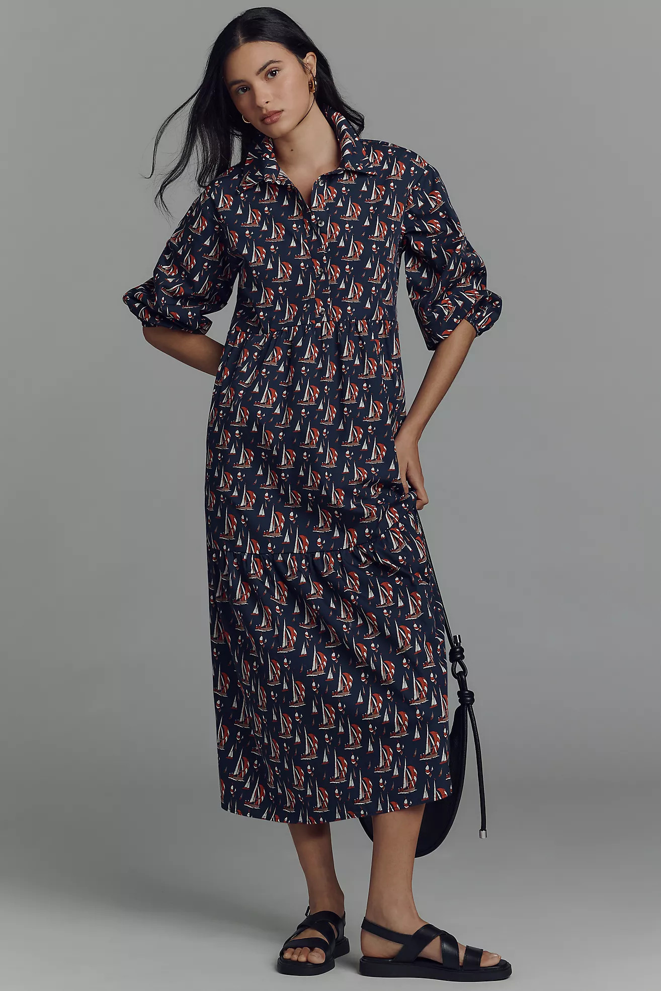 The Bettina Tiered Shirt Dress by Maeve | Anthropologie (US)