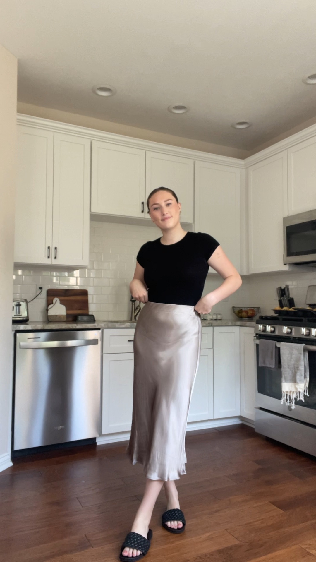 Work OOTD 🖤 My satin midi skirt is from H&M but the color is currently out of stock!

#LTKFind #LTKSeasonal #LTKfit