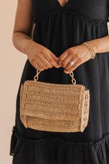 Natural Woven Straw Crossbody Bag | Magnolia Boutique