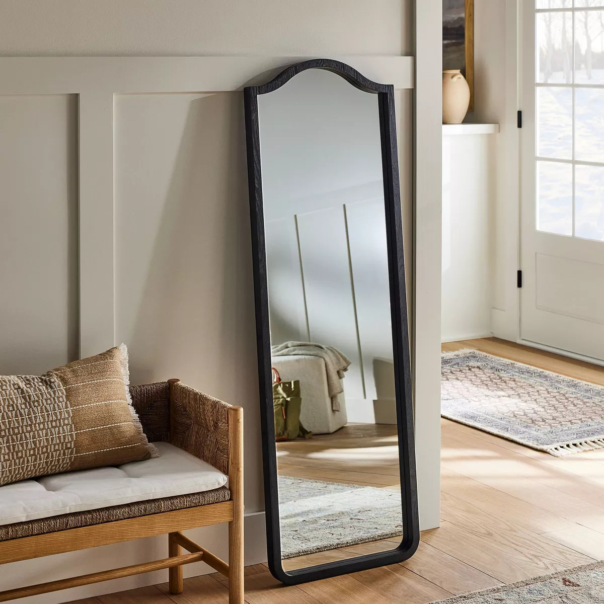 20"x60" Shield Floor FSC Ash Wood Mirror Black - Threshold™ designed with Studio McGee: Arched,... | Target